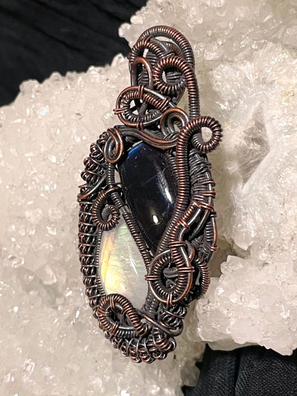 Divine Duality Moonstone and Labradorite Pendant For Cheap