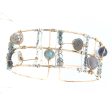 Aquamarine Plaid Cuff Bracelet Hot on Sale