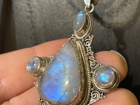 Rainbow Moonstone Teardrop Pendant For Cheap