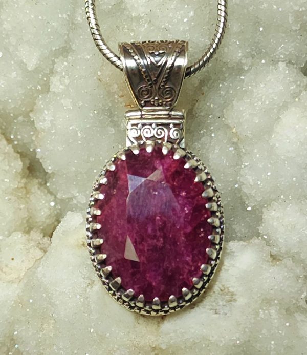 Oval Ruby Pendant Online now