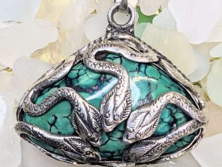 Green Turquoise Snake Pendant Online