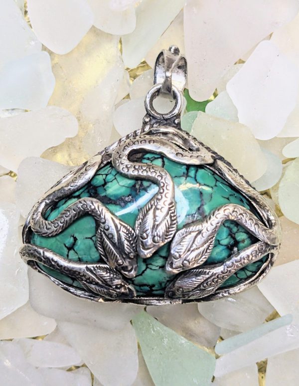 Green Turquoise Snake Pendant Online