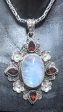 Brilliant Moonstone and Garnet Pendant Online Sale