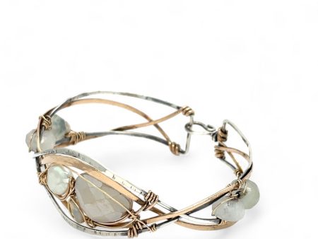 Braided Moonstone Cuff Bracelet B405 Online now