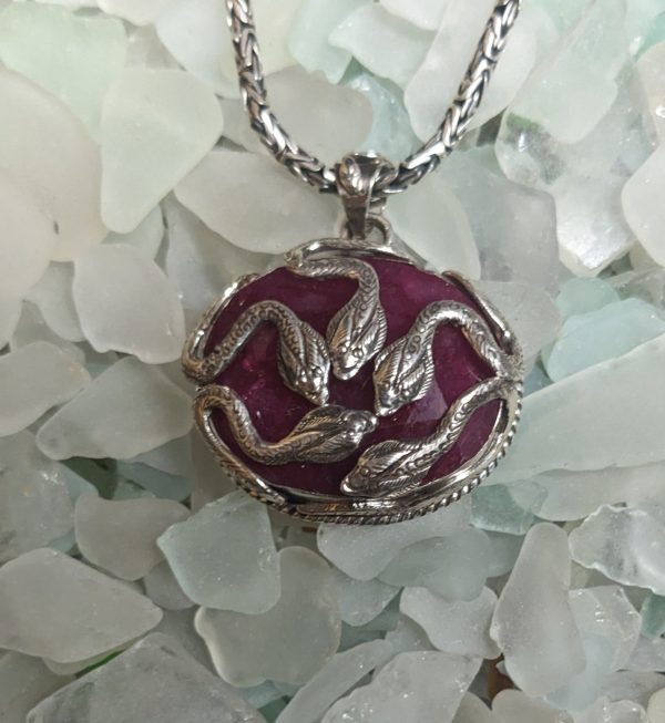 Mystical Snake Ruby Pendant on Sale