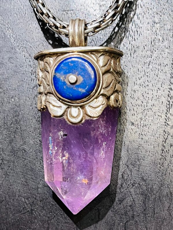 Amethyst and Lapis Pendant Cheap