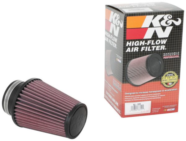 K&N Universal Clamp-On Air Filter 3in Flange ID x 5in Base OD x 3.5in Top OD x 6in Height For Sale