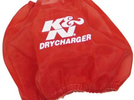 K&N Round Tapered Drycharger Air Filter Wrap Red 7.5in Base ID   4.5in Top ID   6in Height Discount