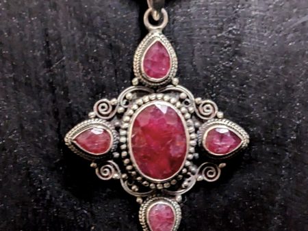 Elegantly Detailed Ruby Pendant Online now