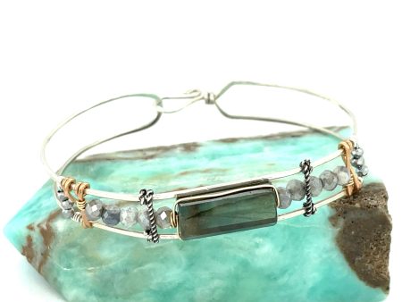 Labradorite Stacking Cuff Bracelet B389 on Sale