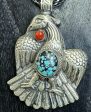 Phoenix Rising Turquoise and Coral Pendant For Discount